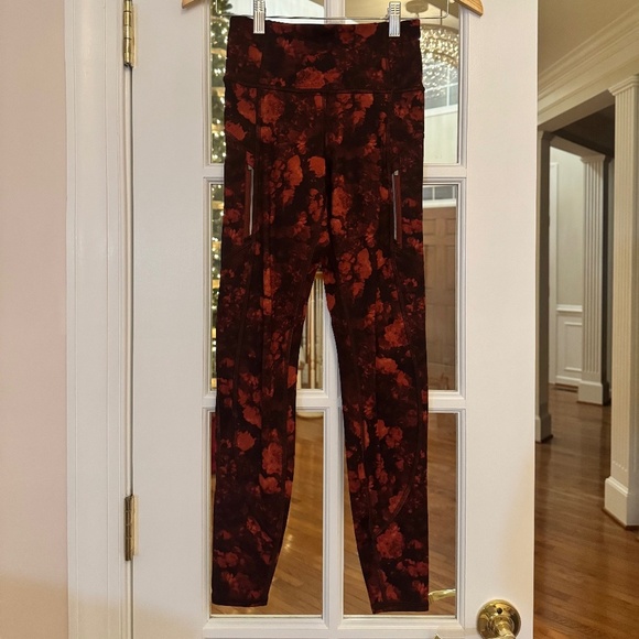 RAINIER HIGH RISE LEGGING TIGHT, SIZE XXS, RED/ORANGE FLORAL - Picture 1 of 2